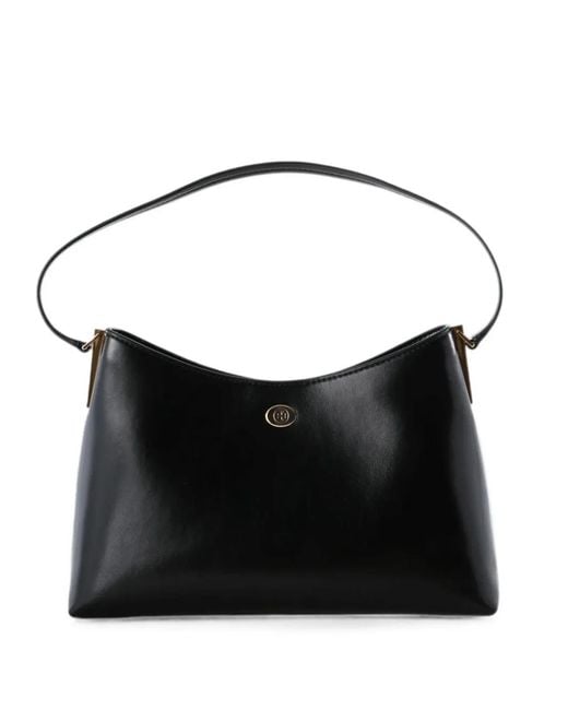 Tory Burch Black Small Robinson Logo-Plaque Shoulder Bag