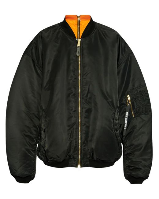 Vetements Black X Alpha Industries Reversible Bomber Jacket for men