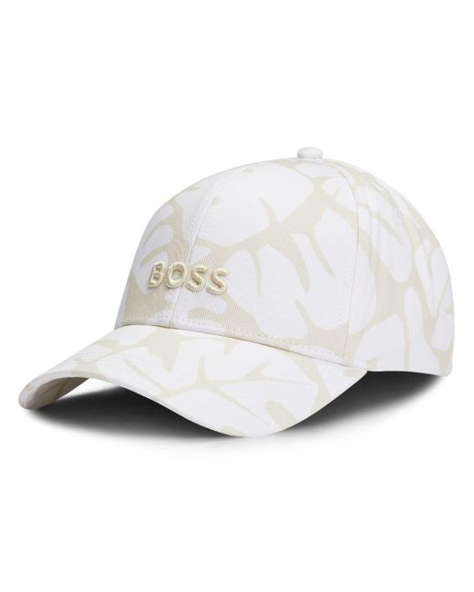 Boss White Logo-embroidered Baseball Cap for men