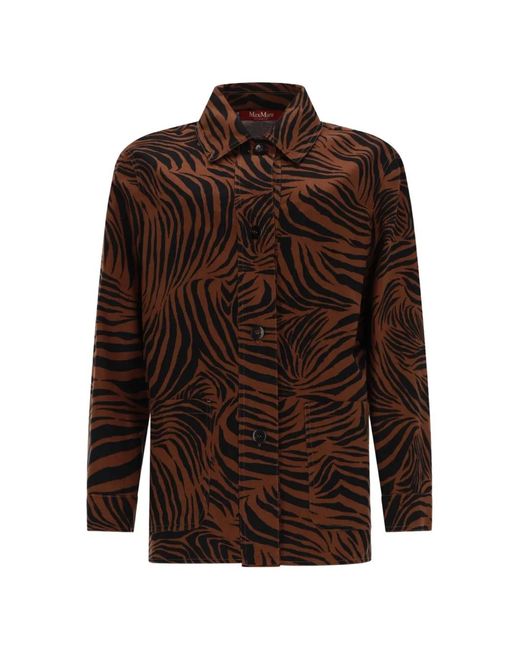 Max Mara Brown Zebra-Print Shirt