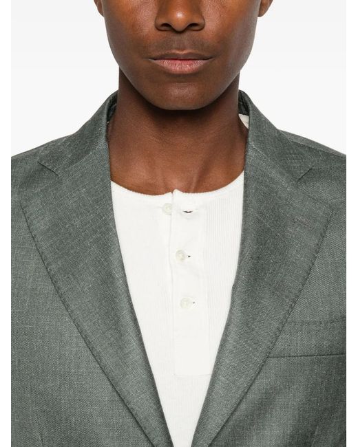 Barba Napoli Gray Single-Breasted Blazer for men
