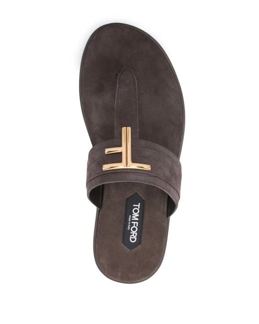 Tom Ford Brown Brighton Suede Sandals for men