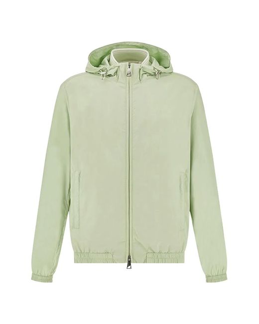 Paul & Shark Green Hooded Windbreaker Jacket for men
