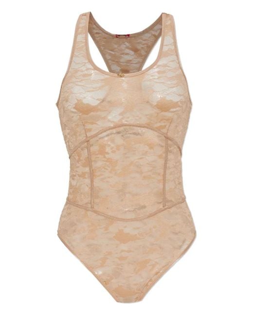 DIESEL Body Met Racerback Van Kant in het Natural