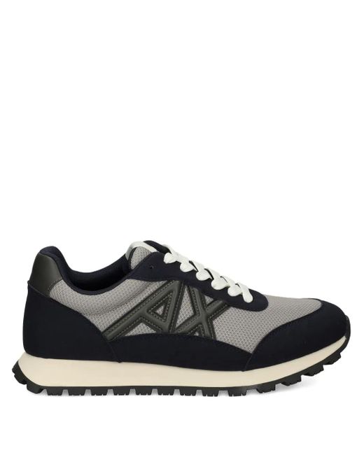 ARMANI EXCHANGE Black Logo-Detail Sneakers for men