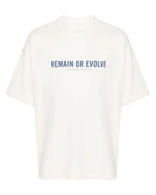 Emporio Armani White Printed Cotton T-Shirt for men