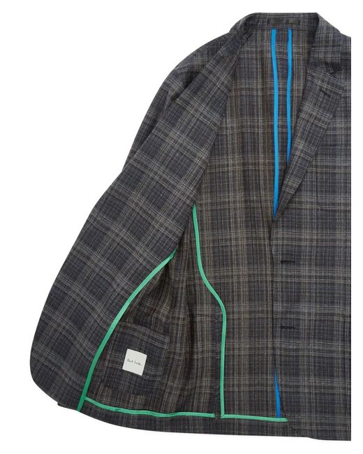 Paul Smith Blue Checked Single-Breasted Blazer for men