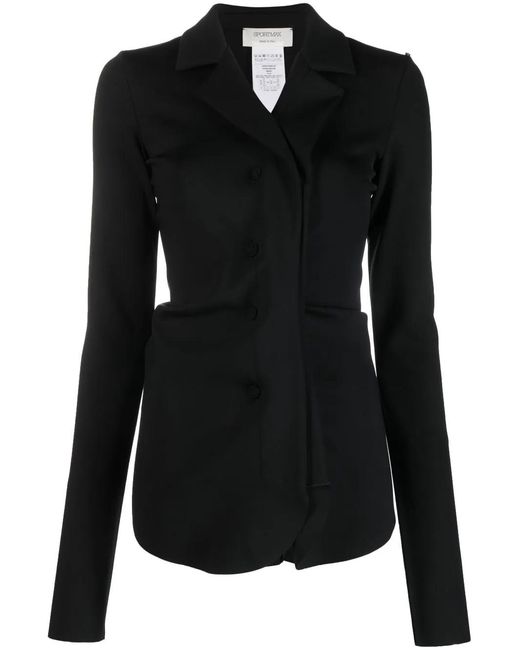 Sportmax Black Button-Fastening Detail Jacket
