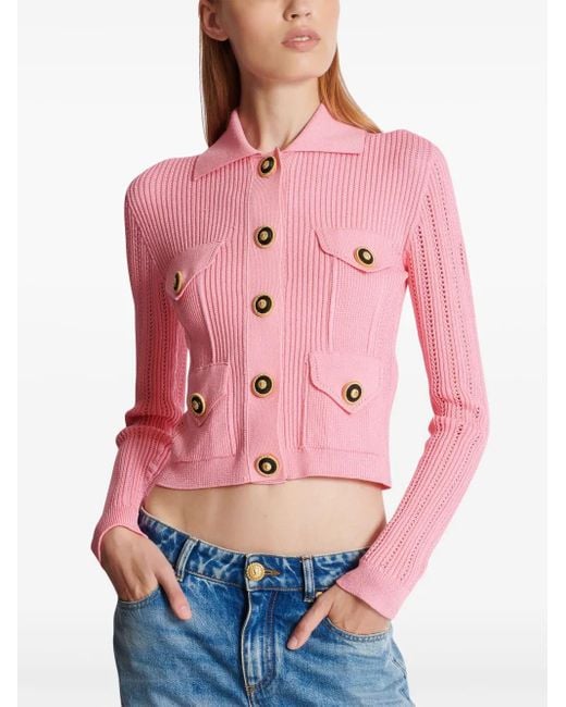 Cardigans Balmain en coloris Pink