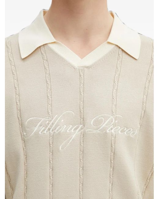 Filling Pieces Natural Cable-Knit Embroidered Sweatshirt for men
