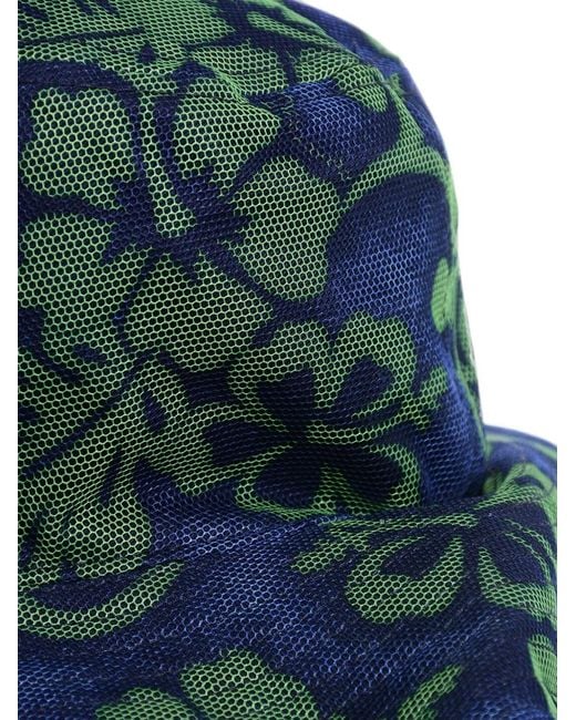 DSquared² Blue Floral-Pattern Hat