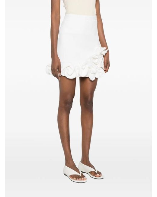 Sandro White Mini Floral Knit Skirt