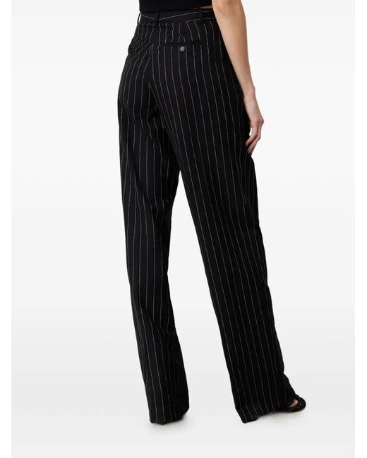 Ralph Lauren Black Striped Pleated Jody Trousers