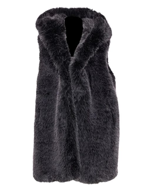 S.W.O.R.D Black Hooded Fur-Effect Jacket