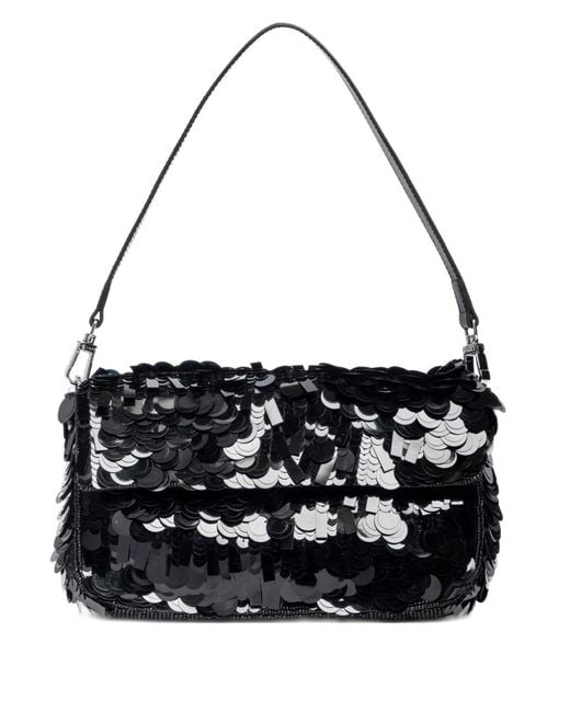 Staud Black Timmy Sequin Shoulder Bag