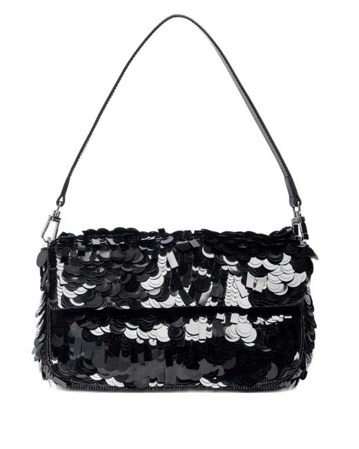 Staud Black Timmy Sequin Shoulder Bag