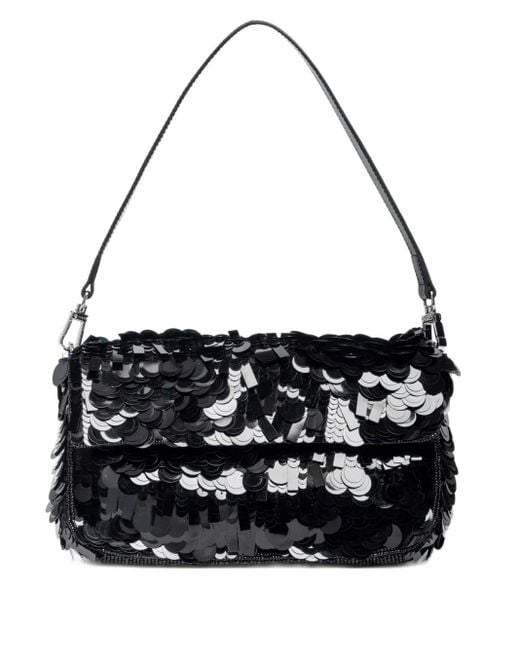 Staud Black Timmy Sequin Shoulder Bag