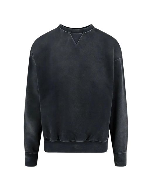 Maison Margiela Blue Faded-Effect Logo-Embroidered Sweater for men