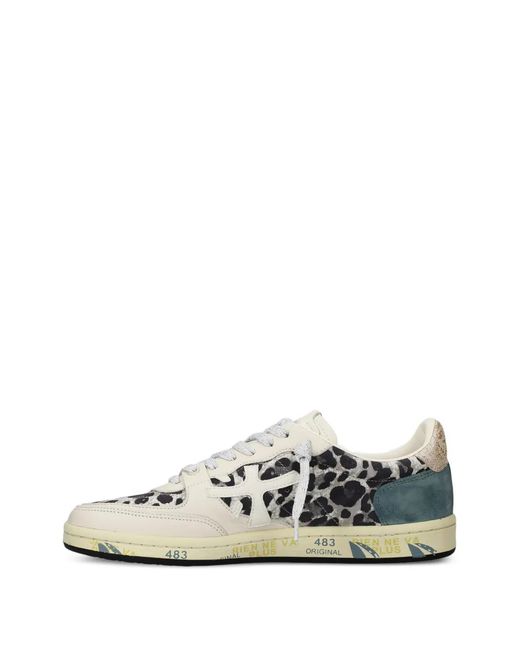 Premiata White Lace-Up Sneakers