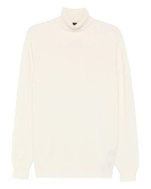 Dell'Oglio White Roll-Neck Sweater for men