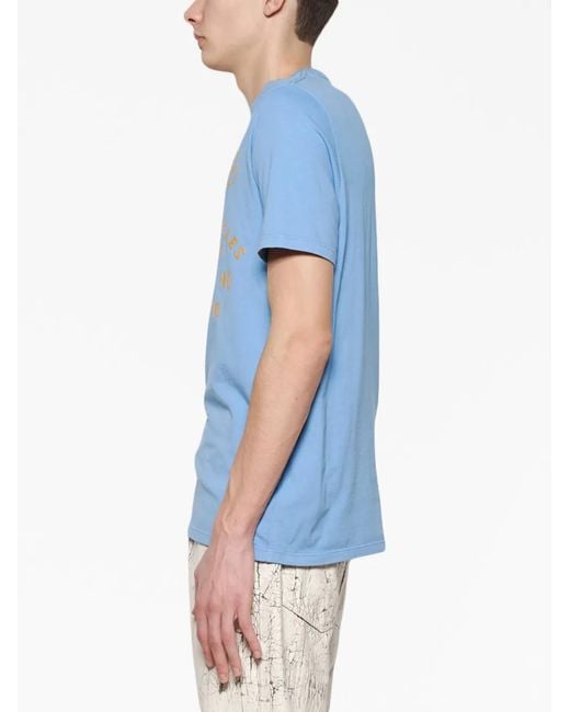 Amiri Blue Light Cotton T-Shirt With Graphic Prints for men