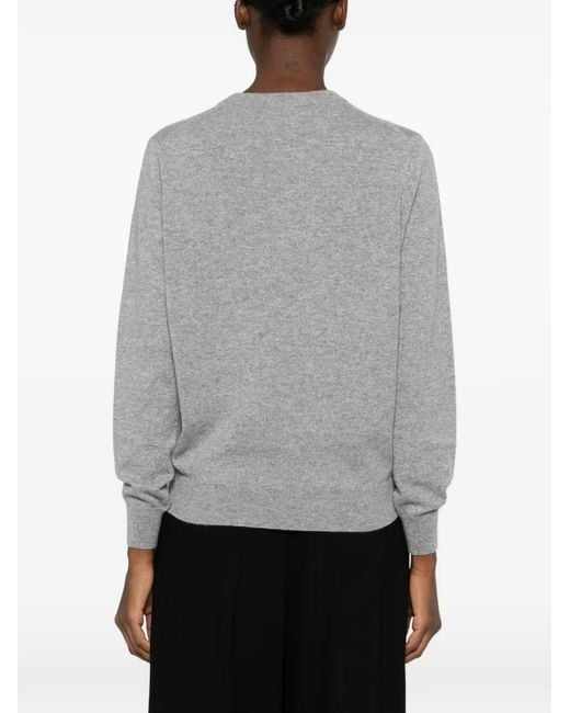 Pull À Bords Côtelés Allude en coloris Gray