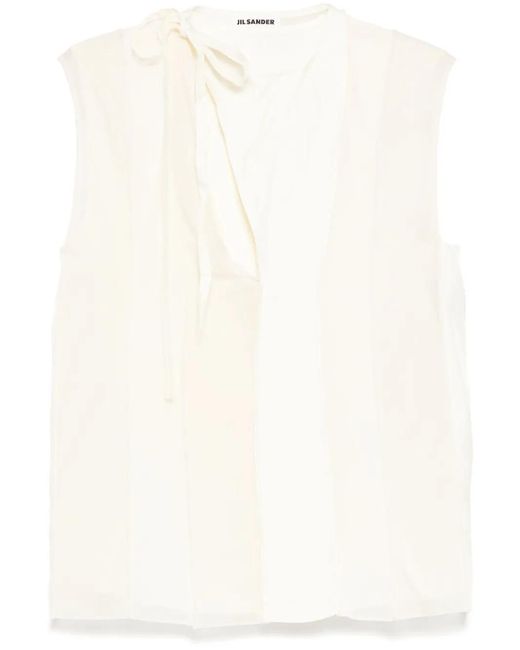 Jil Sander White Panelled Tank Top