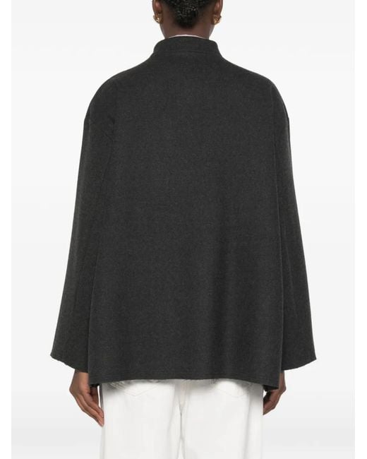 Dusan Black Oversized Shawl-Collar Jacket
