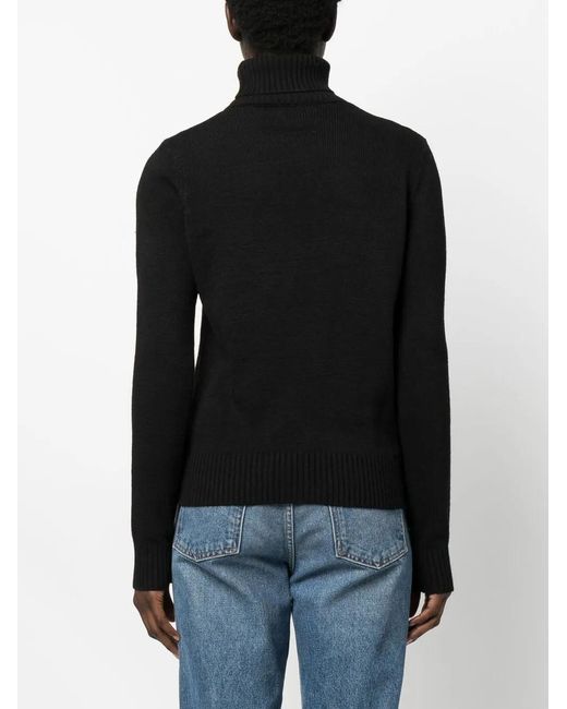 Rossignol Black Roll Neck Intarsia-Knit Jumper