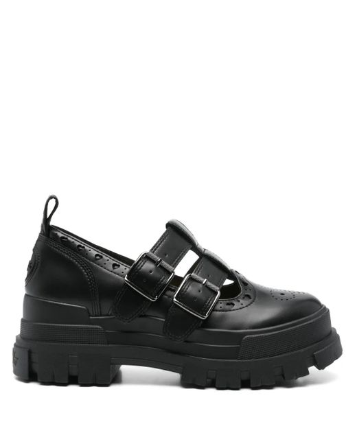 Buffalo Black Aspha Jane Heart Brogues