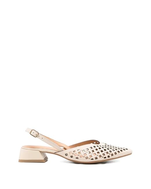 Gioseppo White Cut-Out Slingback Pumps