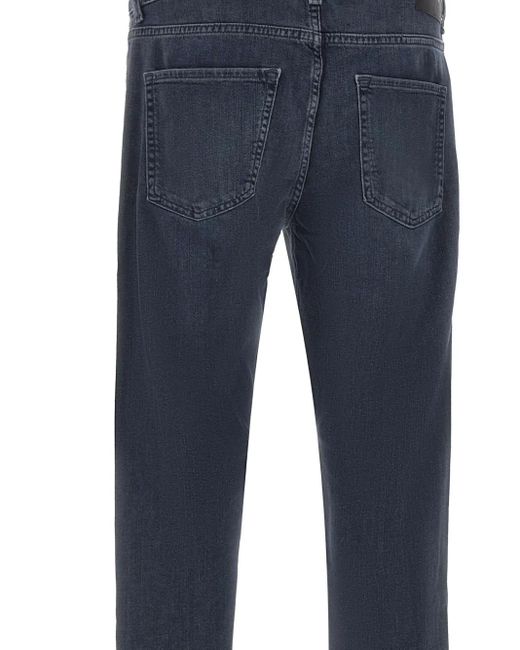 Jeans Cinque Tasche Con Applicazione Logo di Boss in Blue da Uomo