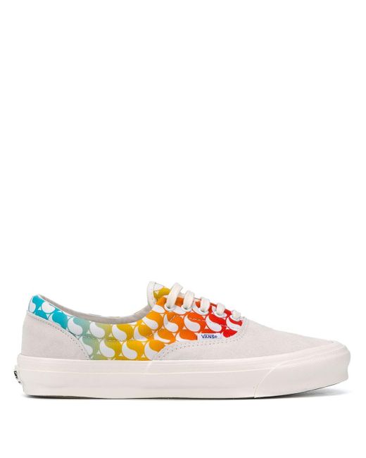 vans authentic platform rainbow trim trainers