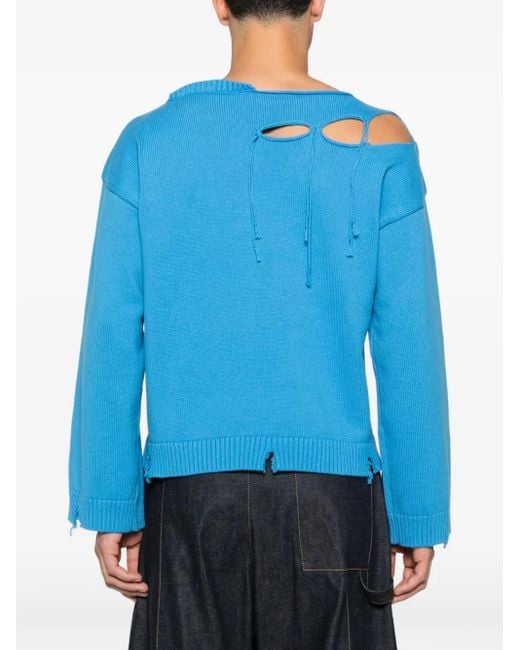 Maglione Con Effetto Vissuto di Charles Jeffrey in Blue