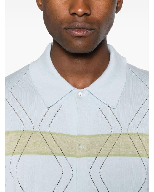 Paul Smith Blue Striped Organic Cotton Shirt for men
