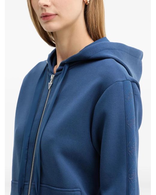Guess Blue Zip-Detail Hoodie