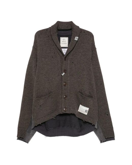 maison mihara yasuhiro ダメージ加工　カーディガン メンズ Maison Mihara Yasuhiro ダメージ カーディガン ブラック | Lyst
