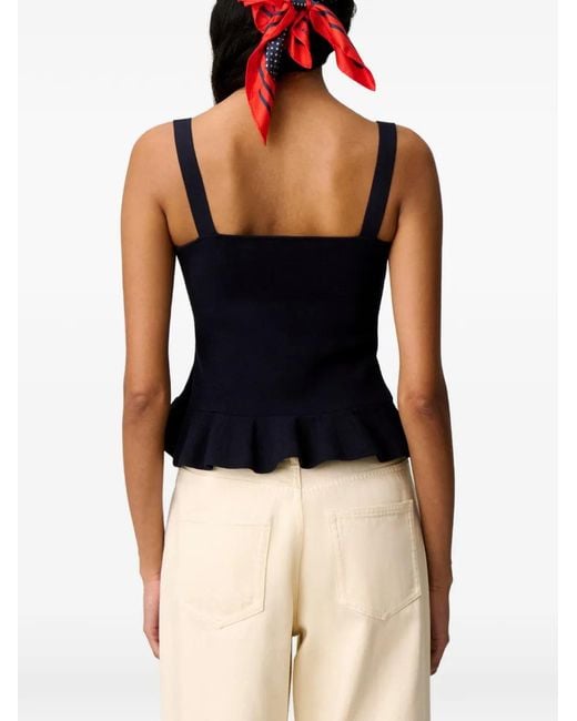 Claudie Pierlot Black Ruffled Knitted Top