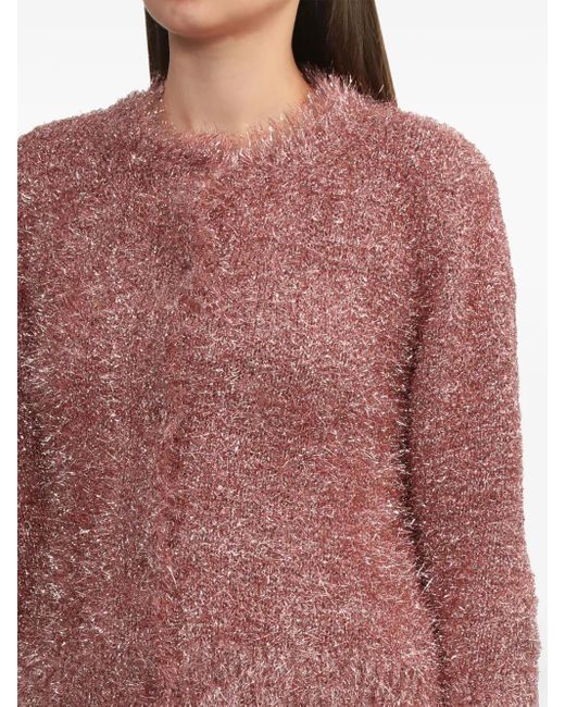 Simone Rocha Red Tinsel-Knit Cardigan