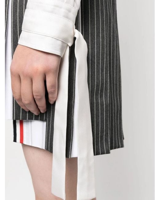 Thom Browne White Silk Twill Shirt With Scarf Cuffs