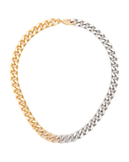 Maje Metallic Zirconia Chain Necklace