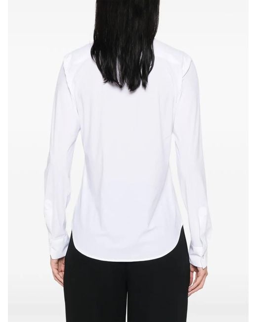 Mazzarelli White Long-Sleeve Button-Down Shirt
