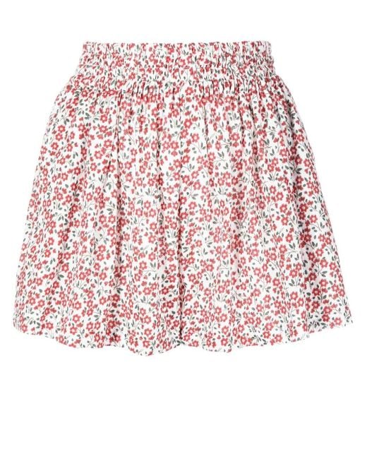 Bambah Red Floral-Print Shorts