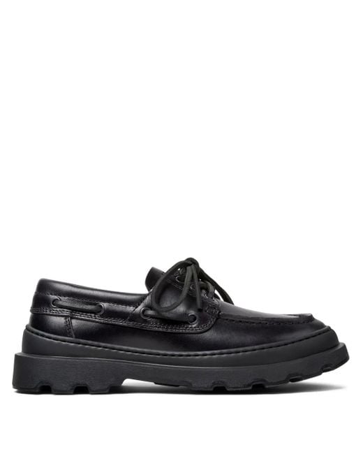 Camper Black Loafer Mit Schnürdetail