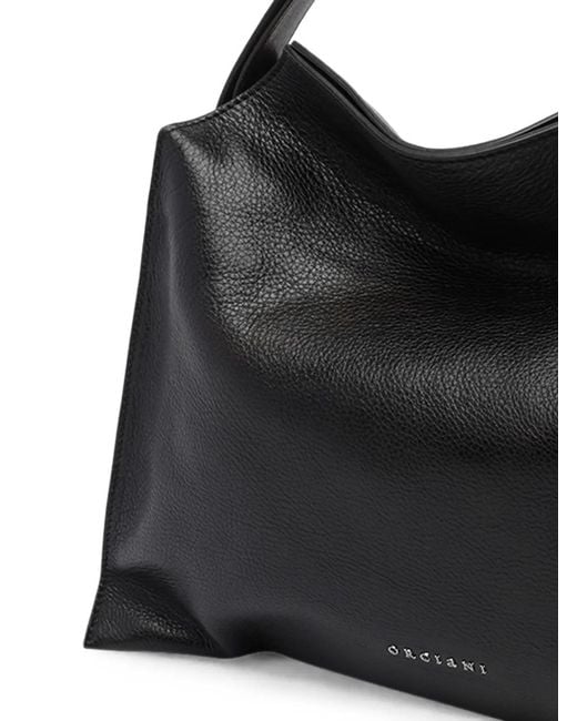 Orciani Black Trinity Soft Midi Shoulder Bag