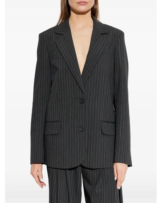 IRO Black Pinstripe-Pattern Blazer