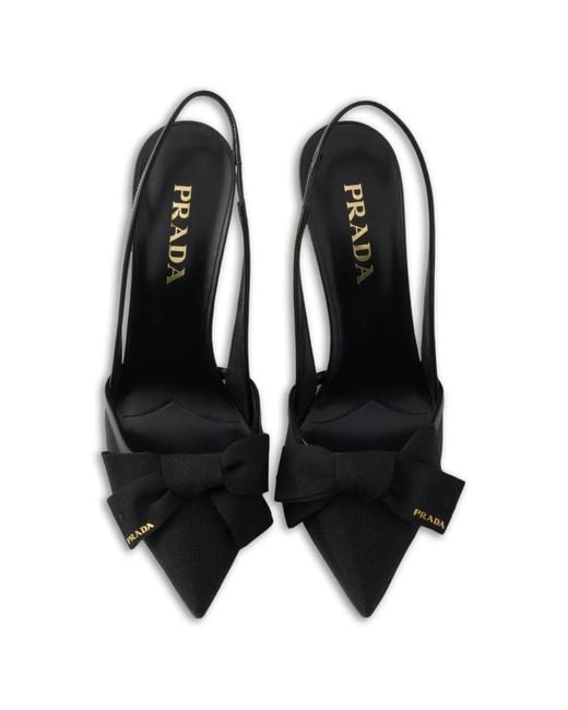 Prada Black Mesh Heeled Pumps