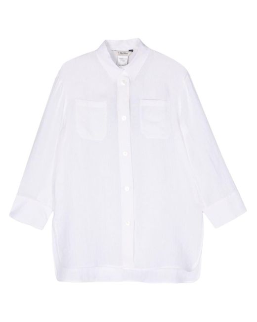 Max Mara White Daria Linen Shirt