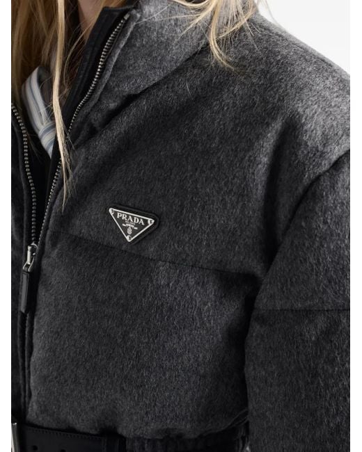 Prada Loden パデッドジャケット Gray