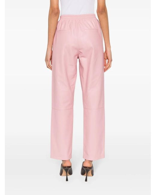 Arma Pink Tapered Leather Trousers